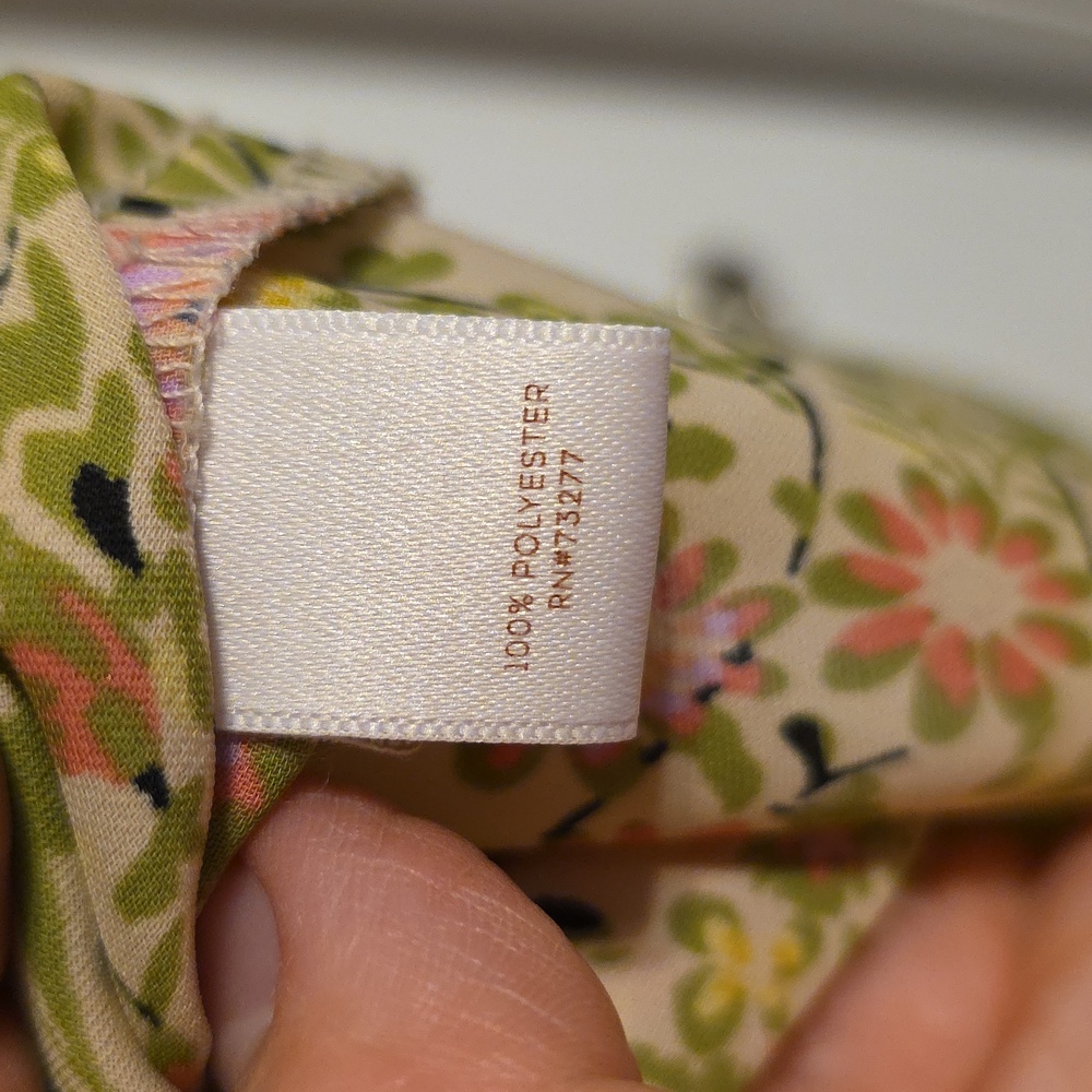 LC Lauren Conrad Floral Top with Green and Pink Accents - Picture 4 of 10